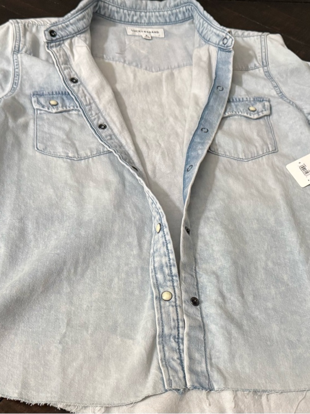 Lucky Brand Light Blue Denim Button-Down Shirt for Women - Picture 5 of 9